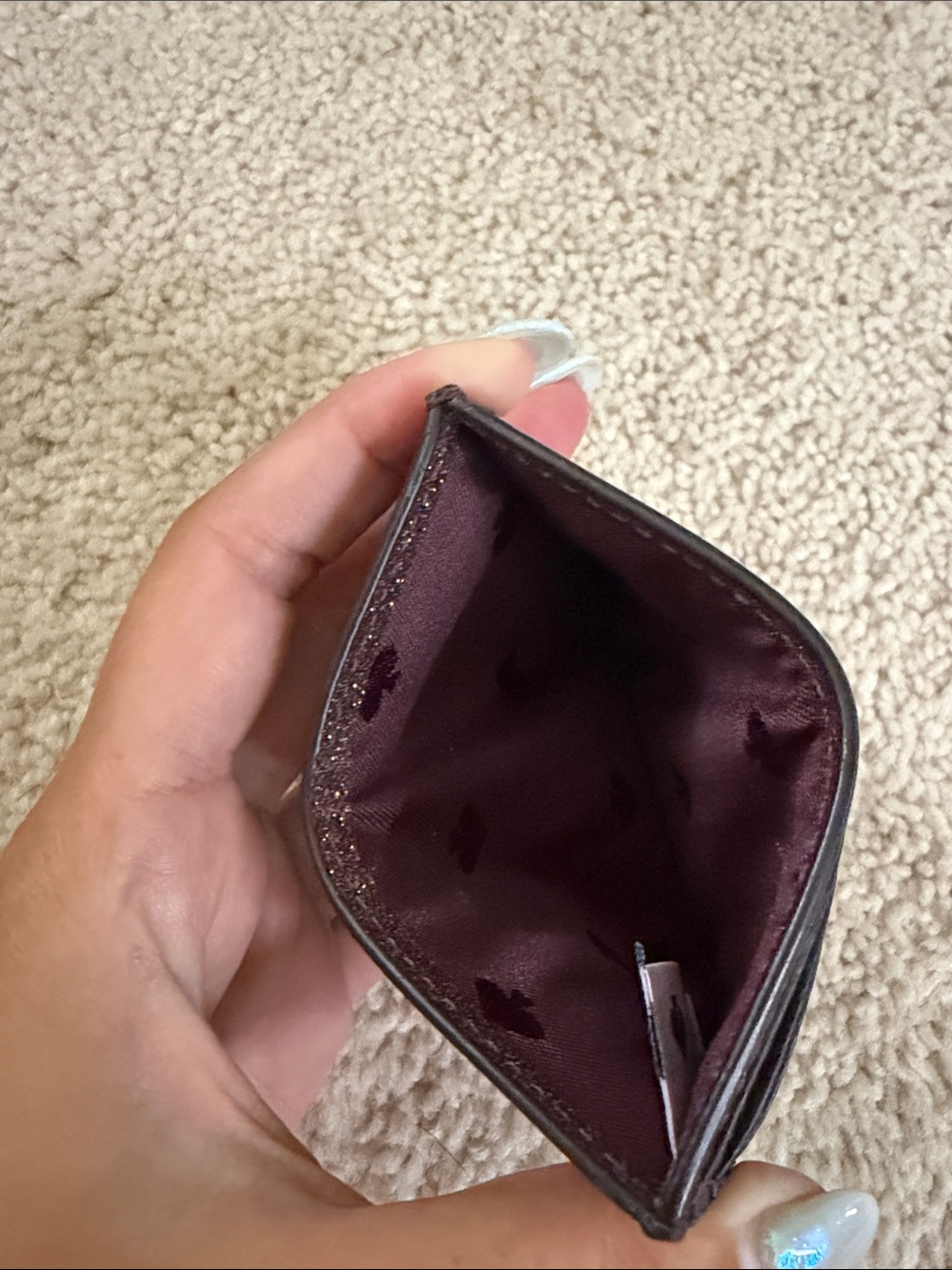 Kate Spade Glitter Card Holder in Deep Plum - Picture 3 of 3